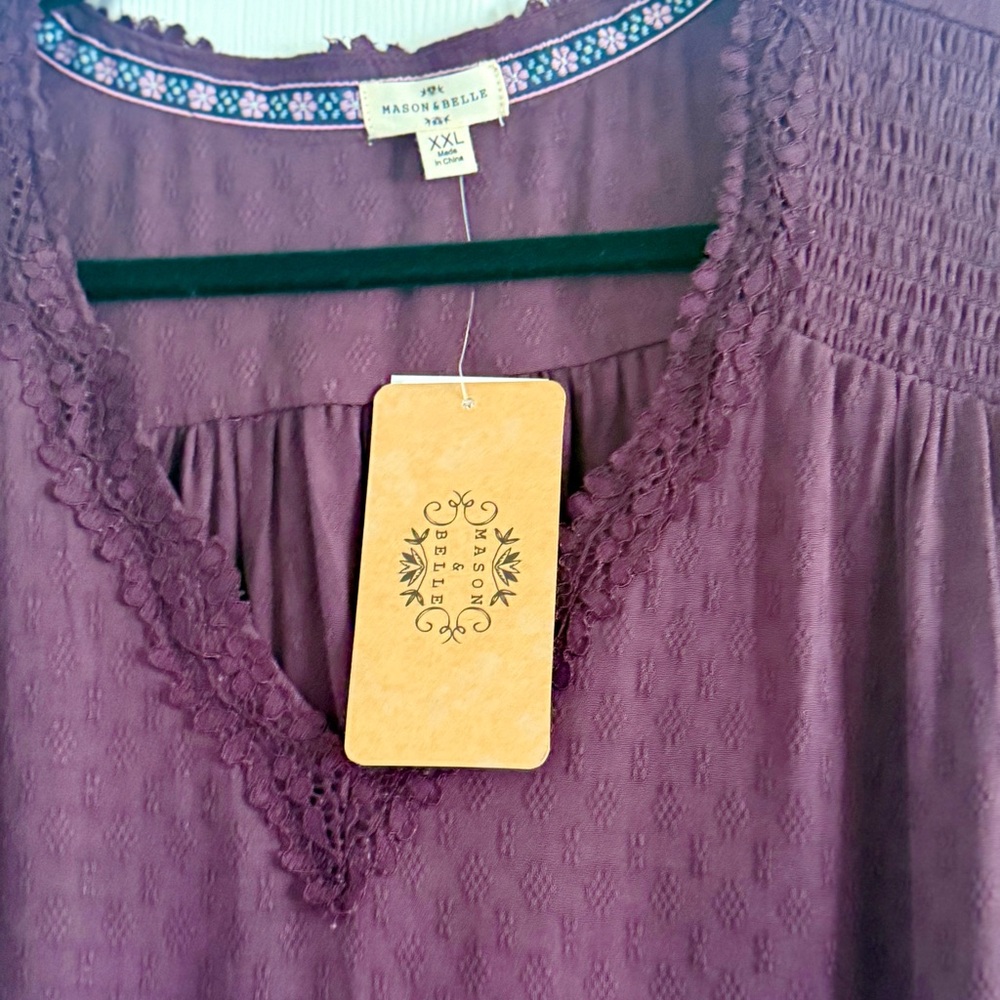 Mason & Belle Deep Purple Women's Blouse XXL - Picture 4 of 8